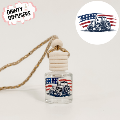 Tractor With American Flag Car Diffuser