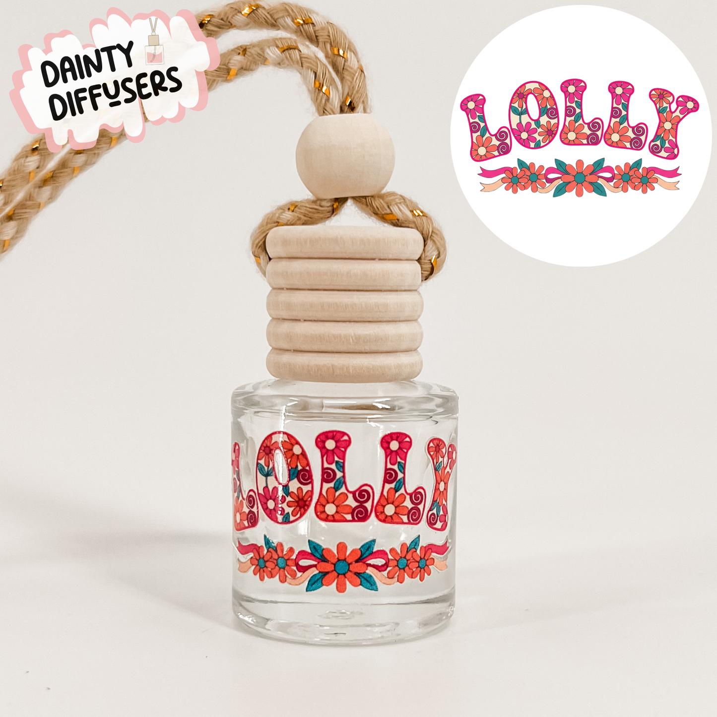 Pink Lolly Car Freshener | Hanging Car Diffuser