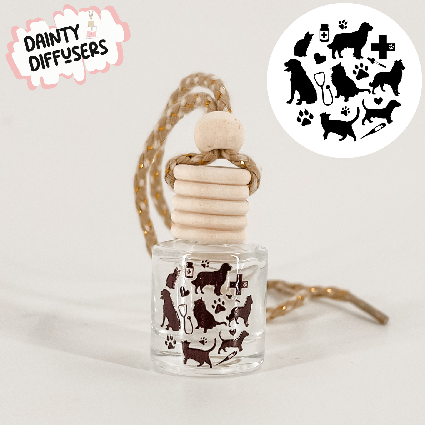 Veterinarian Doodles Car Diffuser
