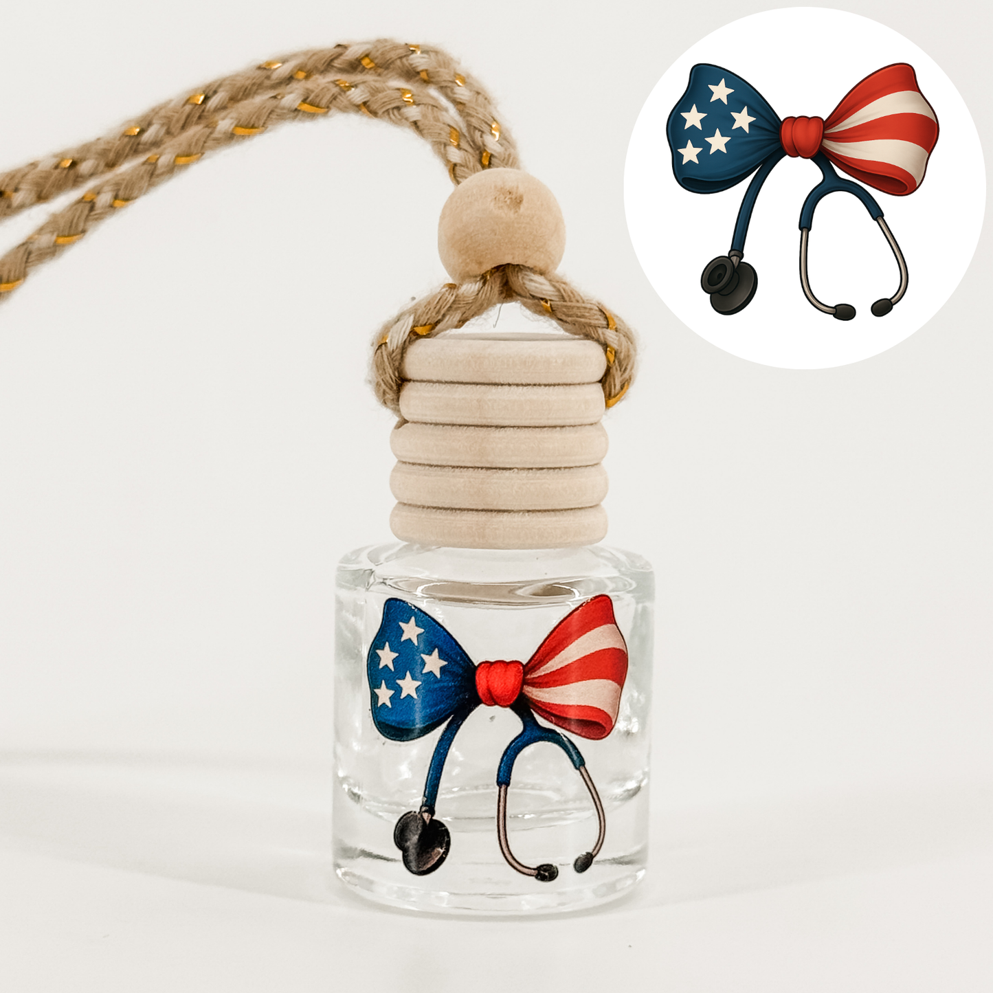 American Flag Stethoscope Car Diffuser