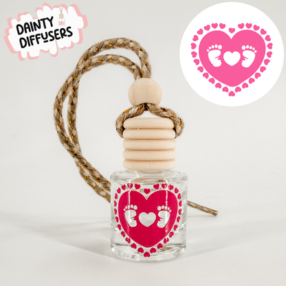 Baby Feet In Pink Heart Car Diffuser