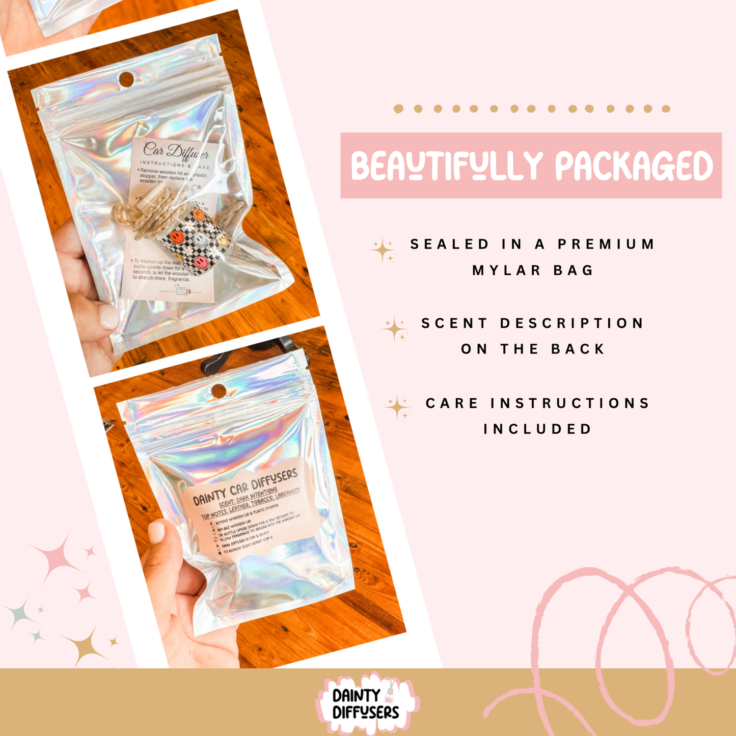 Bows & Pumpkins Fall Car Freshener | Hanging Car Diffuser