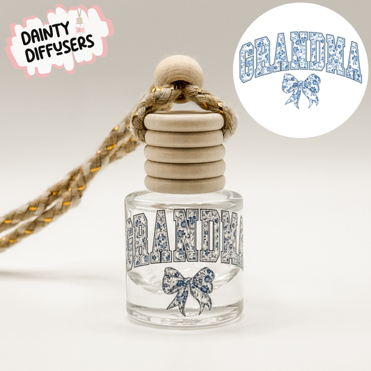 Blue Floral Print Grandma Car Diffuser