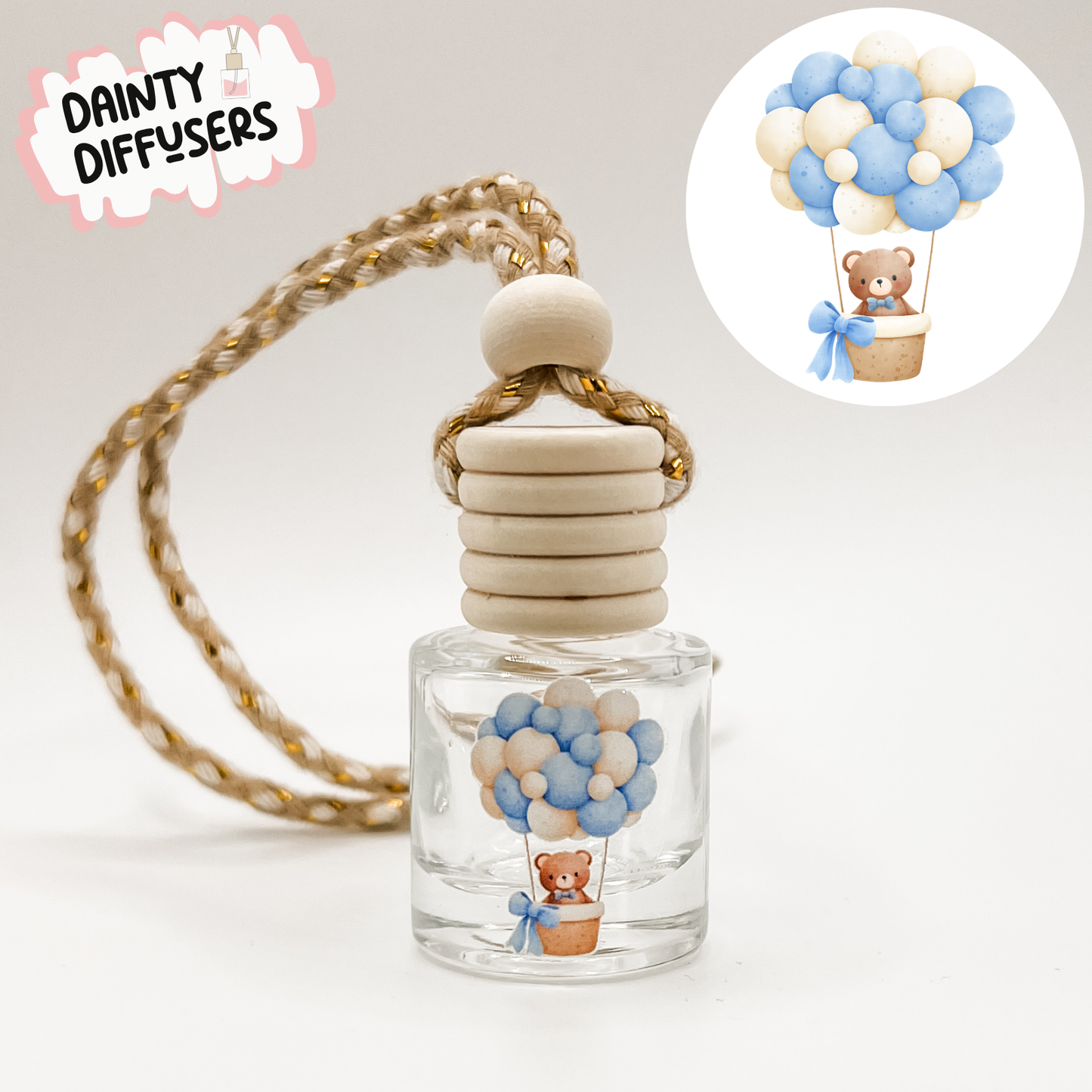 Blue Hot Air Balloon Car Diffuser