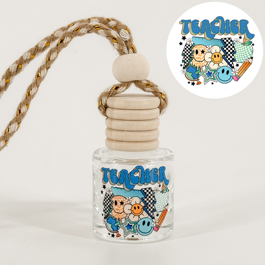 Blue Teacher Collage Car Diffuser