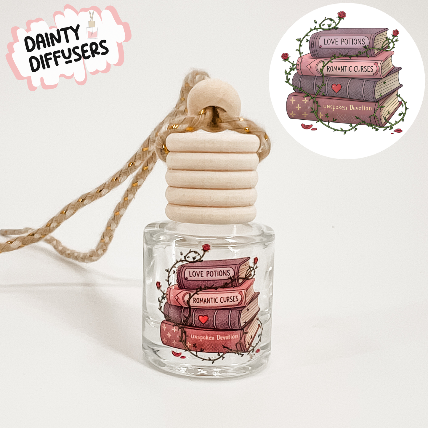 Book Stack- Love Potions & Romantic Curses Car Diffuser