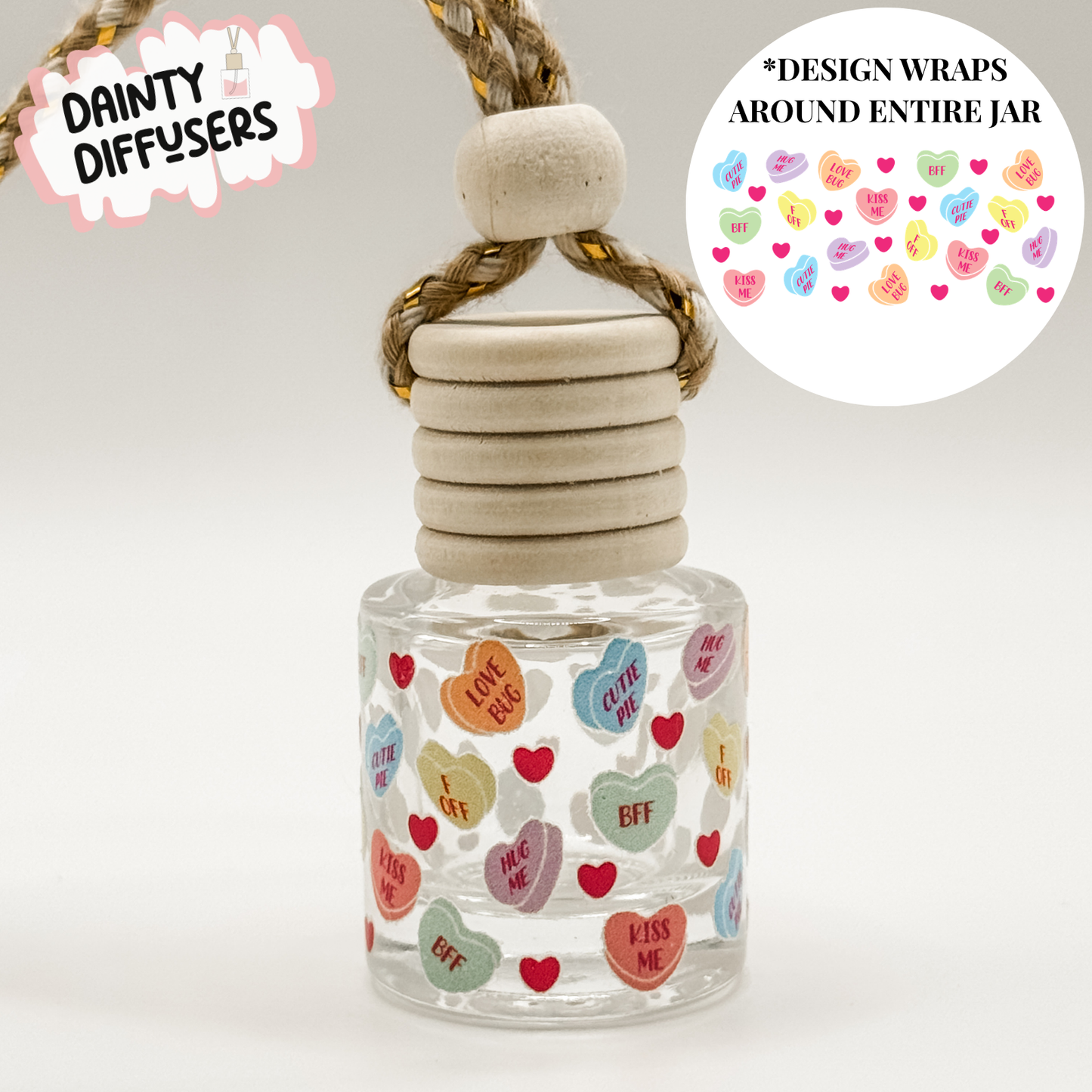 Candy Heart Wrap-Around Car Diffuser