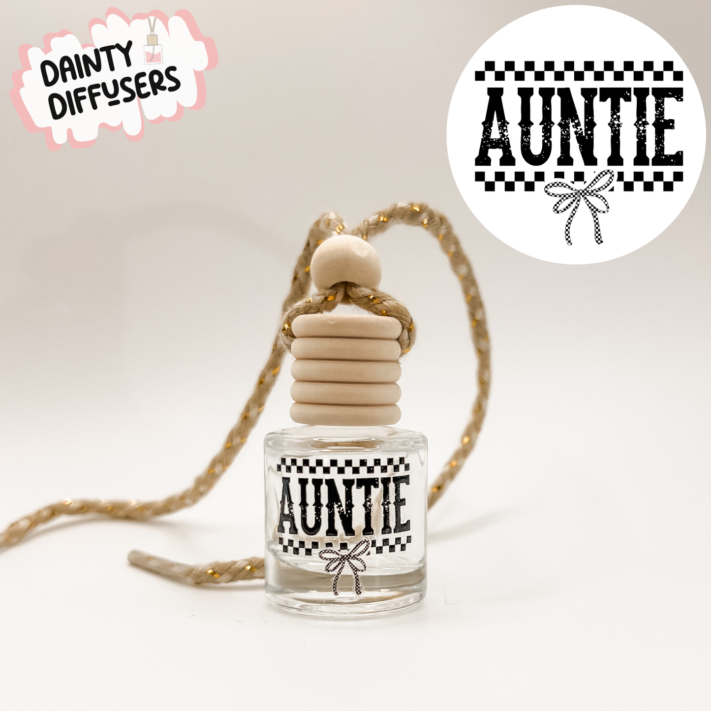 Checkered Auntie Car Diffuser