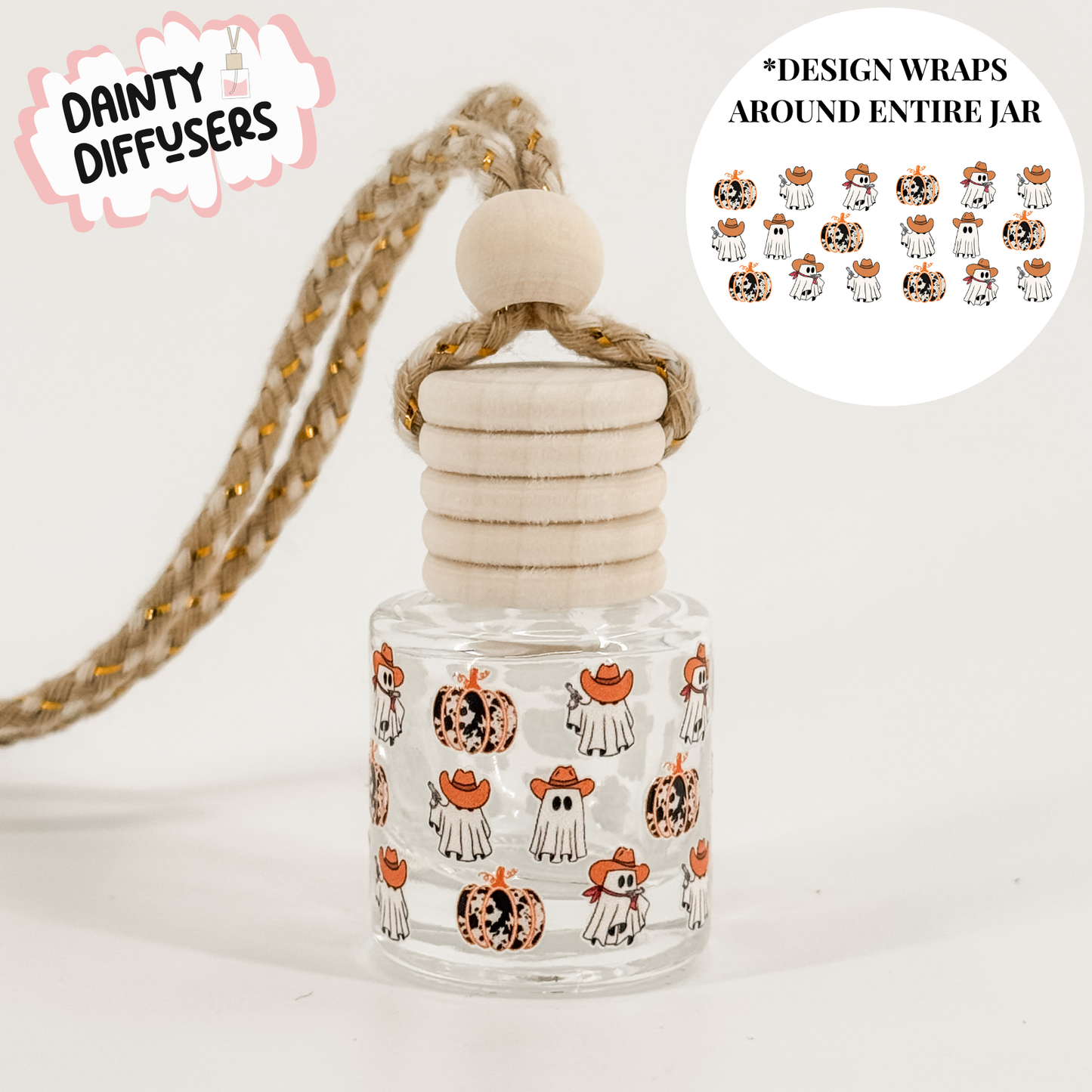 Cowboy Ghost Wrap Fall Car Freshener | Hanging Car Diffuser