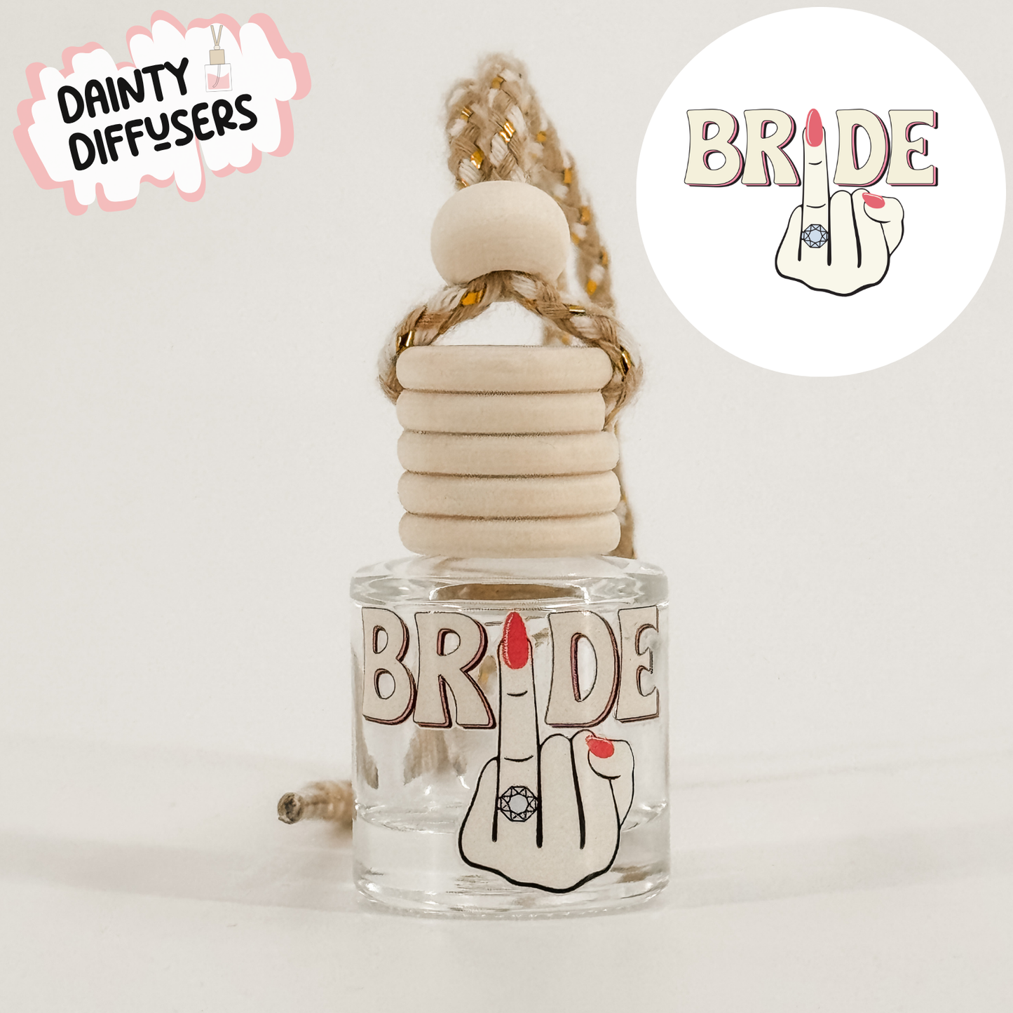 Cream Bride W/ Ring Finger Car Diffuser