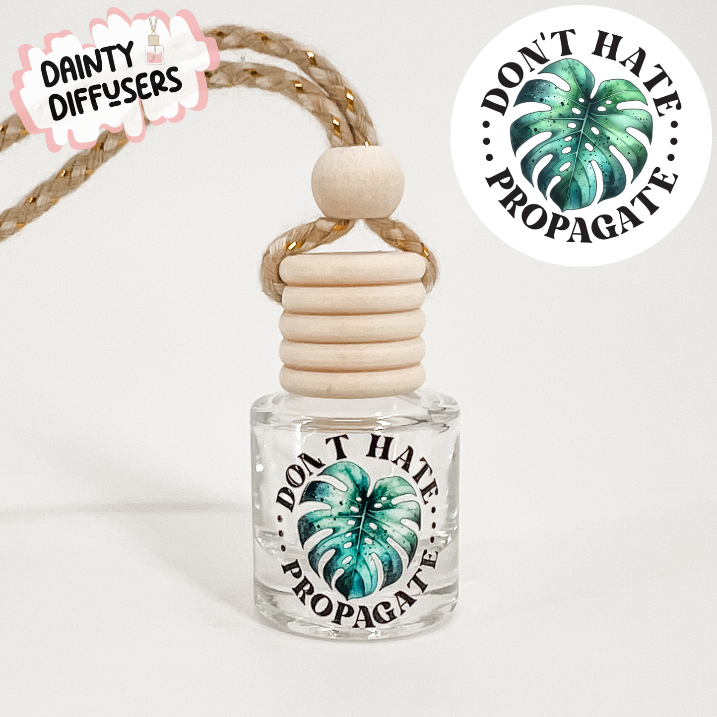 Don't Hate, Propagate Car Freshener | Hanging Car Diffuser