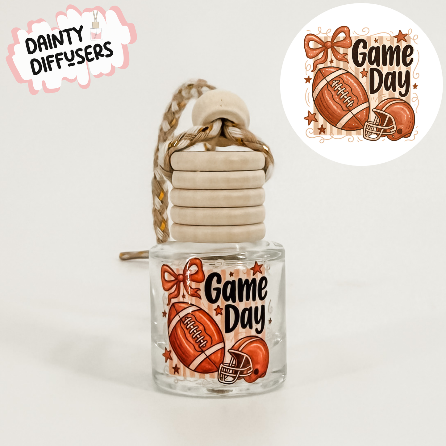 Football Game Day Collage Fall Car Freshener | Hanging Car Diffuser