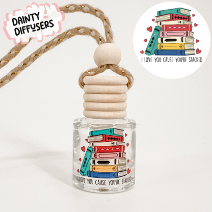 I Love You Cause You're Stacked Book Car Diffuser