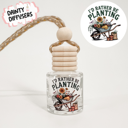 I'd Rather Be Planting Car Freshener | Hanging Car Diffuser