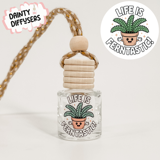 Life Is Ferntastic Plant Car Freshener | Hanging Car Diffuser