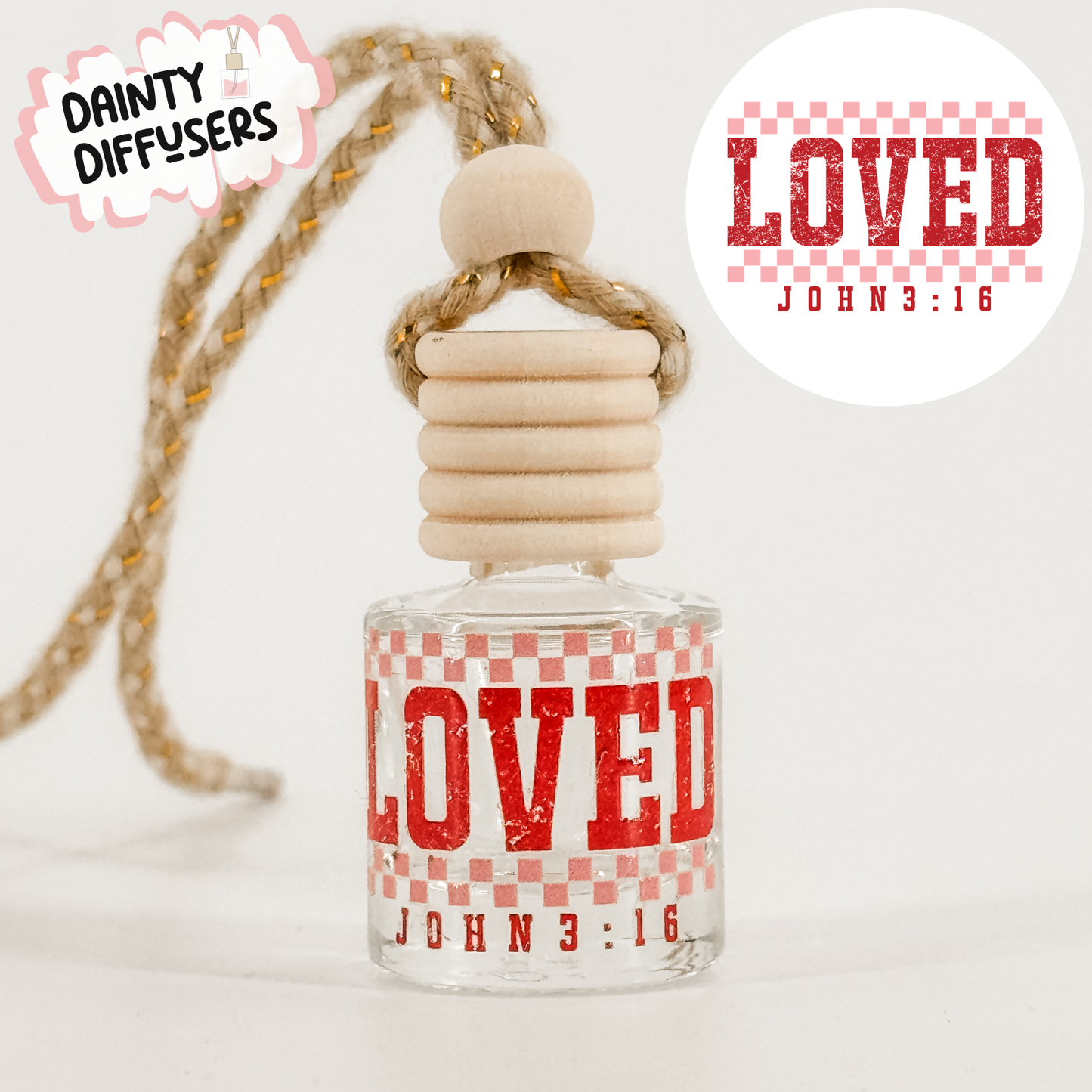 Loved Checkered {John 3:16} Car Diffuser