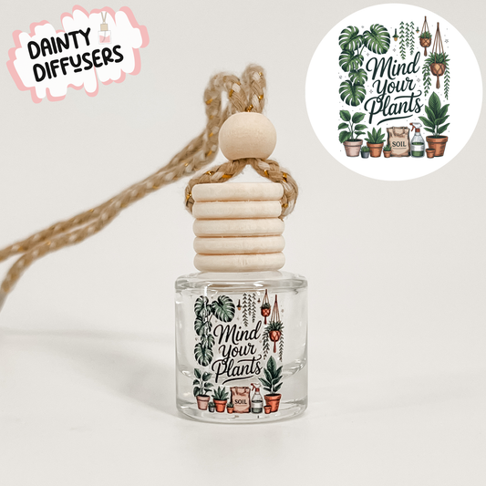 Mind Your Plants Car Freshener | Hanging Car Diffuser