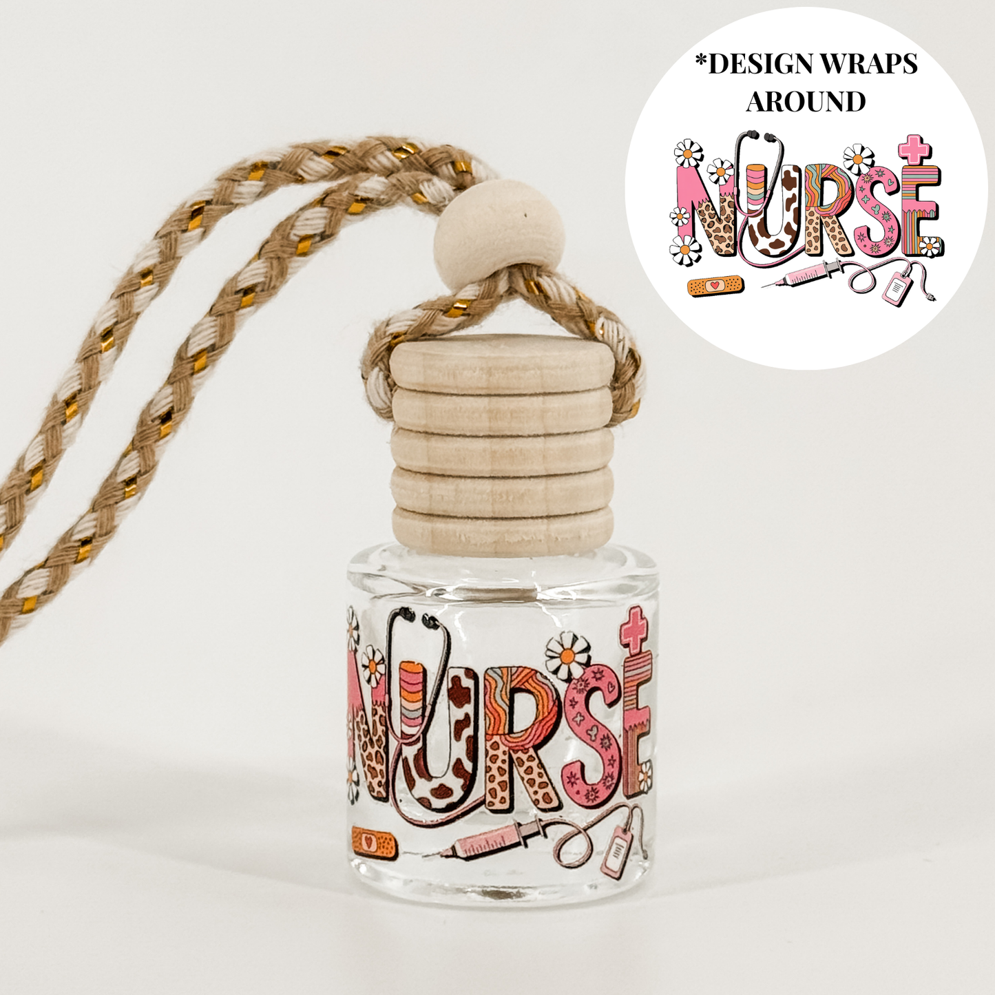 Nurse Pink Animal Print Car Diffuser