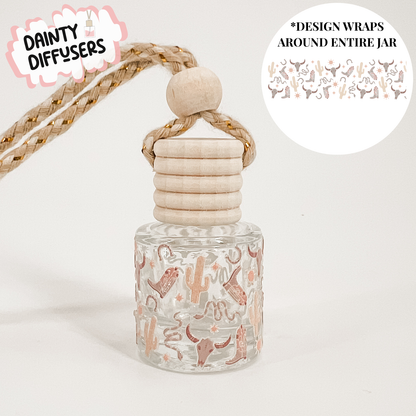 Pastel Cowboy Wrap-Around Car Freshener | Hanging Car Diffuser