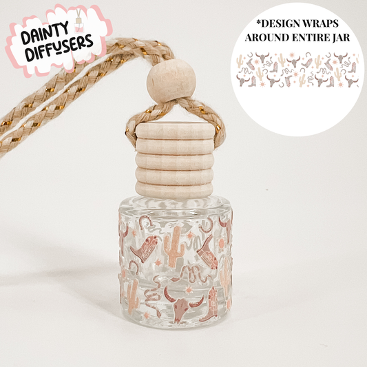 Pastel Cowboy Wrap-Around Car Freshener | Hanging Car Diffuser