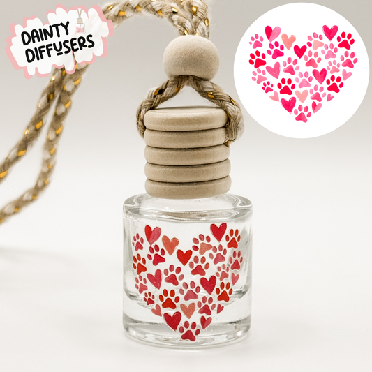 Paw Print Heart Car Diffuser