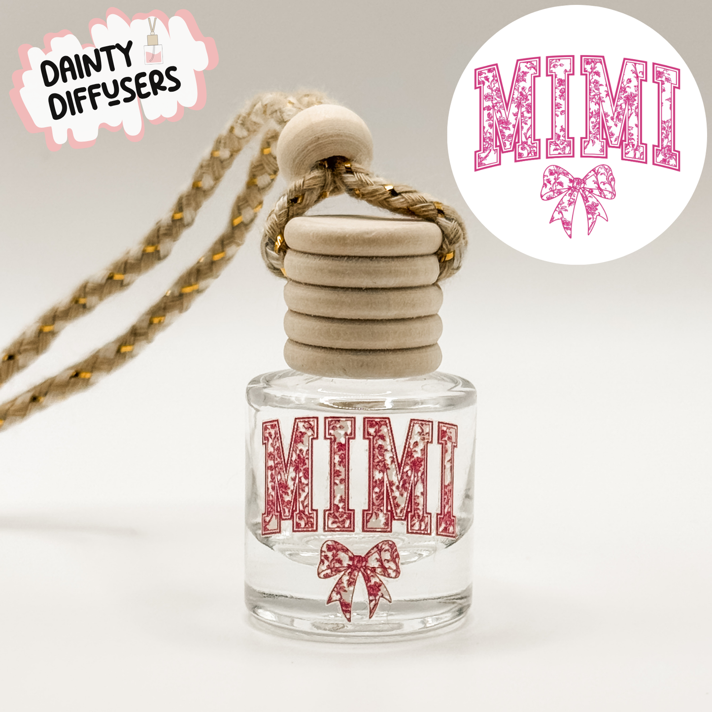 Pink Floral Print Mimi Car Diffuser