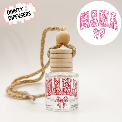 Pink Floral Print Nana Car Diffuser