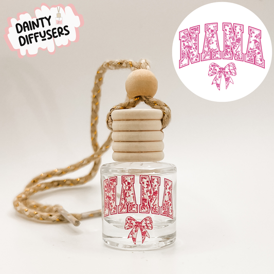 Pink Floral Print Nana Car Diffuser