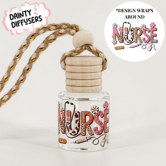 Pink Nurse Collage Car Diffuser