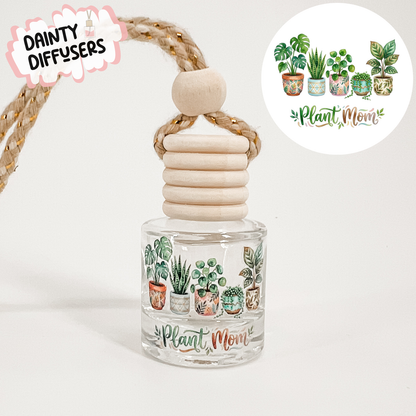Plant Mom Watercolor Car Freshener | Hanging Car Diffuser