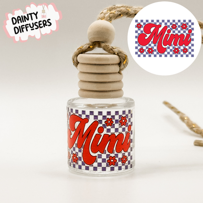 Red Mimi W/ Checkers Car Diffuser