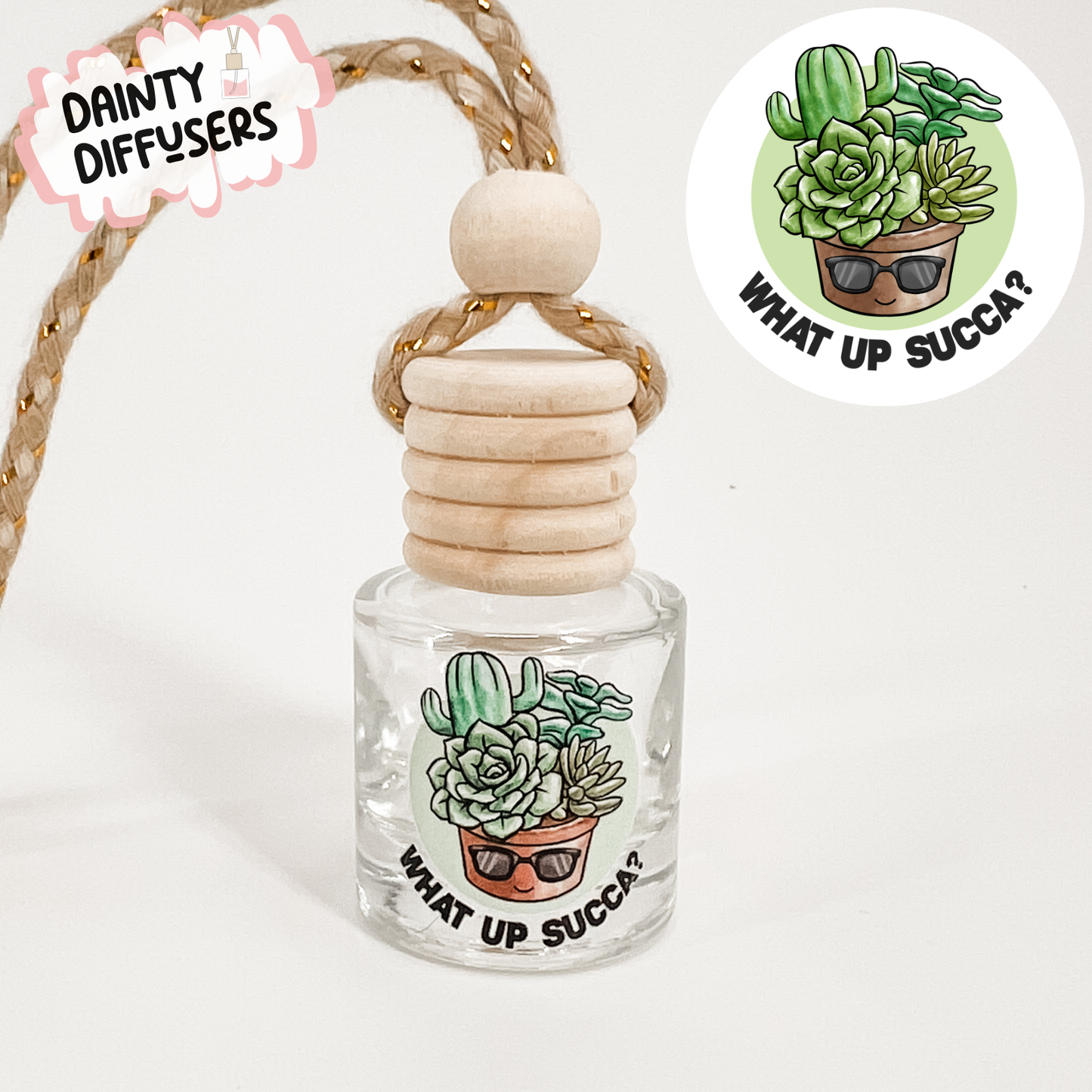 What Up Succa (W/ Sunglasses) Car Freshener | Hanging Car Diffuser