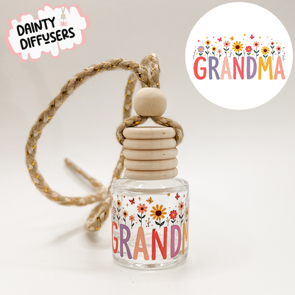 Grandma W/ Flowers & Butterflies Car Diffuser
